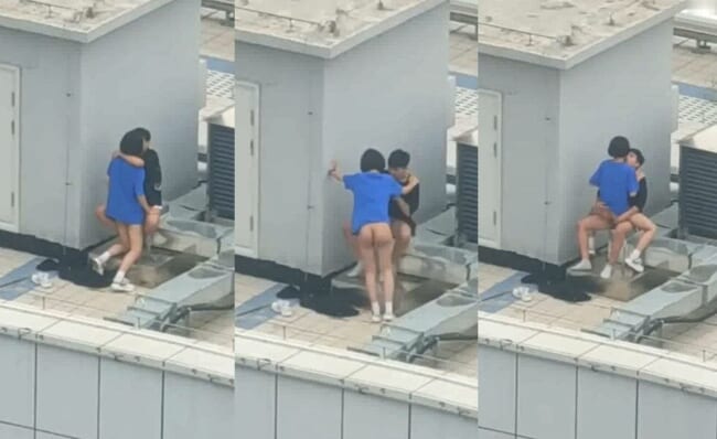 Z世代カップル_屋上セックス素人エロ画像